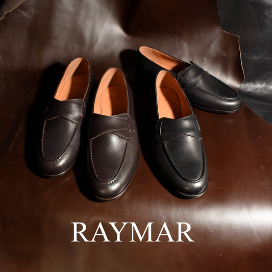 【Le Misca by RAYMAR】Luis バタフライローファー ブラック / ダークブラウン フルマッケイ製法 レザーソール 23.5cm~27.5cm