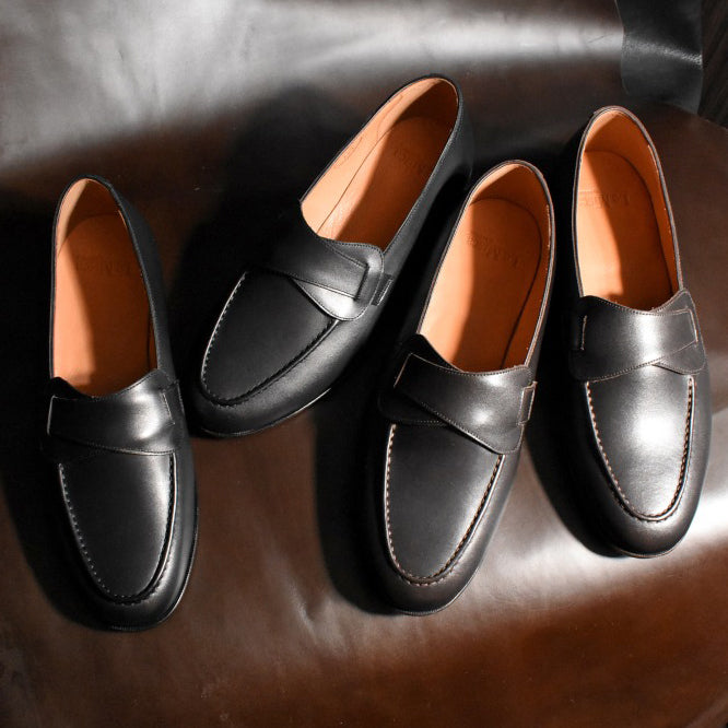 【Le Misca by RAYMAR】Luis バタフライローファー ブラック / ダークブラウン フルマッケイ製法 レザーソール 23.5cm~27.5cm