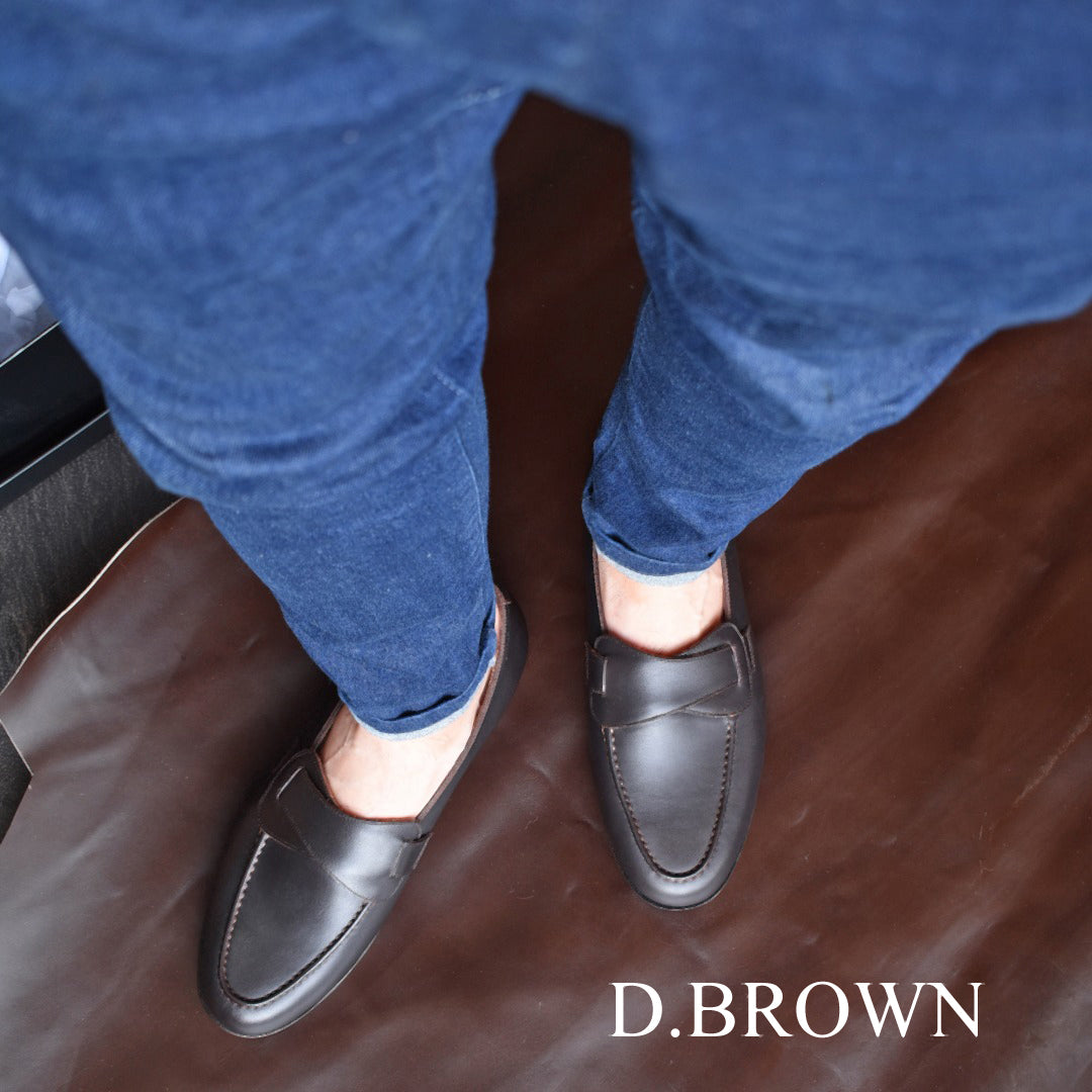 【Le Misca by RAYMAR】Luis バタフライローファー ブラック / ダークブラウン フルマッケイ製法 レザーソール 23.5cm~27.5cm