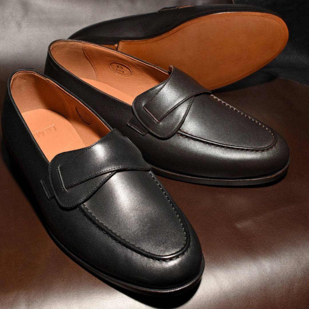 【Le Misca by RAYMAR】Luis バタフライローファー ブラック / ダークブラウン フルマッケイ製法 レザーソール 23.5cm~27.5cm