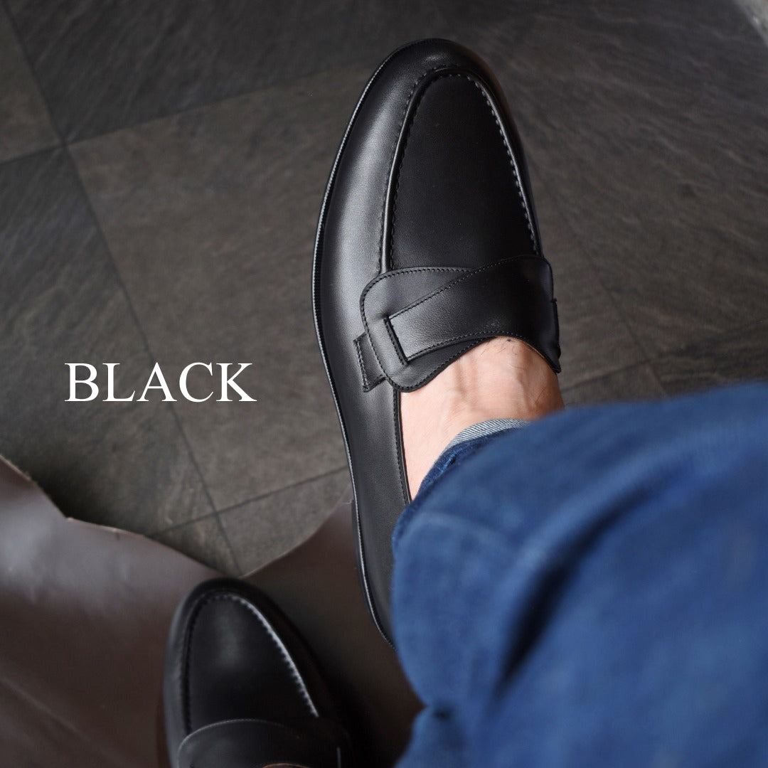 【Le Misca by RAYMAR】Luis バタフライローファー ブラック / ダークブラウン フルマッケイ製法 レザーソール 23.5cm~27.5cm