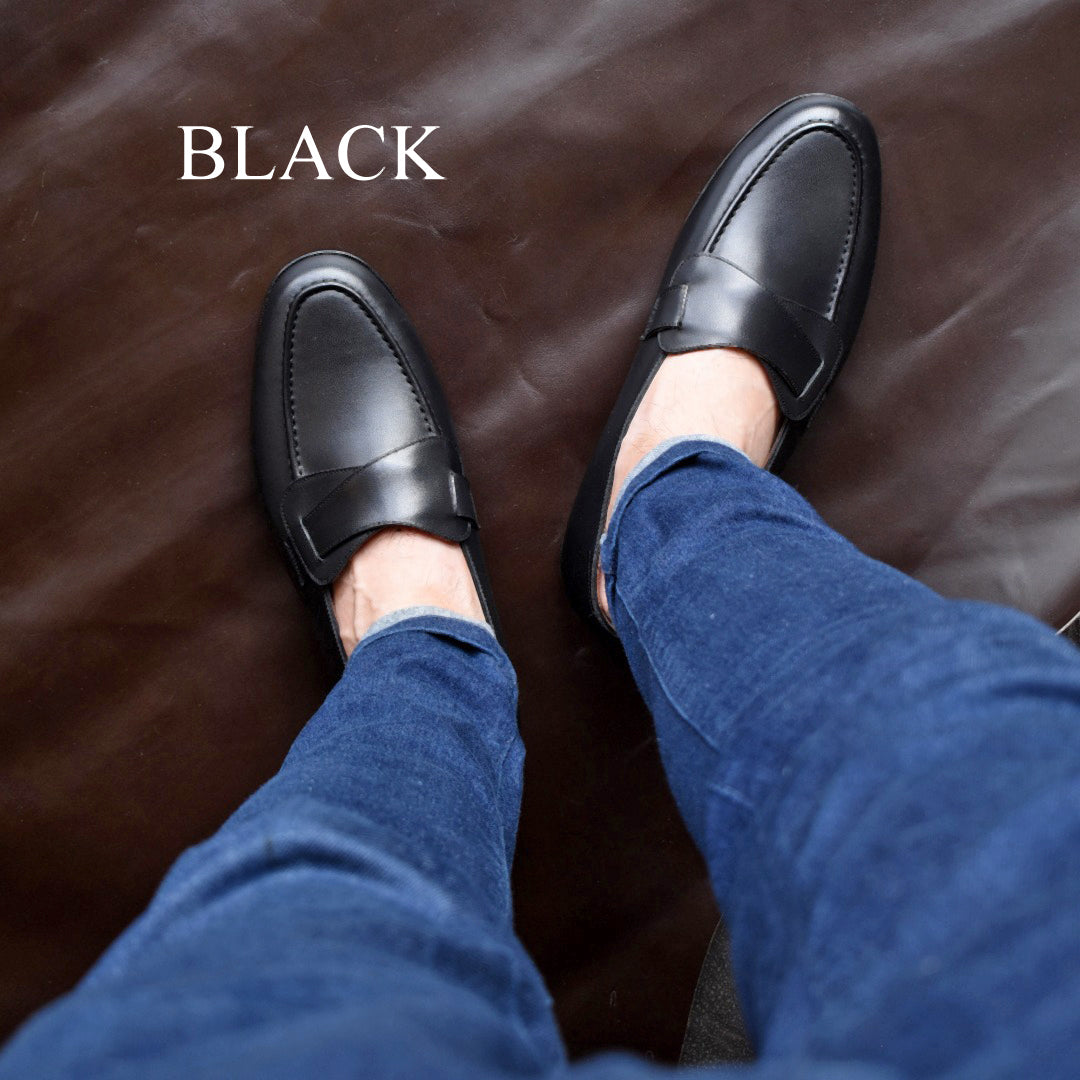 【Le Misca by RAYMAR】Luis バタフライローファー ブラック / ダークブラウン フルマッケイ製法 レザーソール 23.5cm~27.5cm