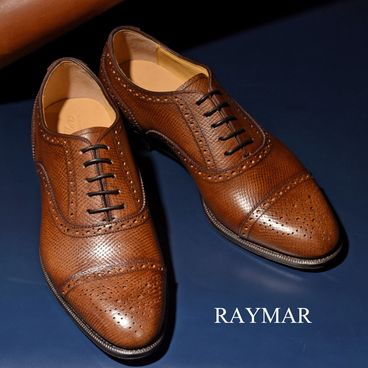 【RAYMAR】Calen クウォーターブローグ ブラウン ホーウィンハッチグレイン ハンドソーンウェルト 九分仕立て ビジネスシューズ 革靴 RAYMAR 24.0cm~27.0cm レイマー