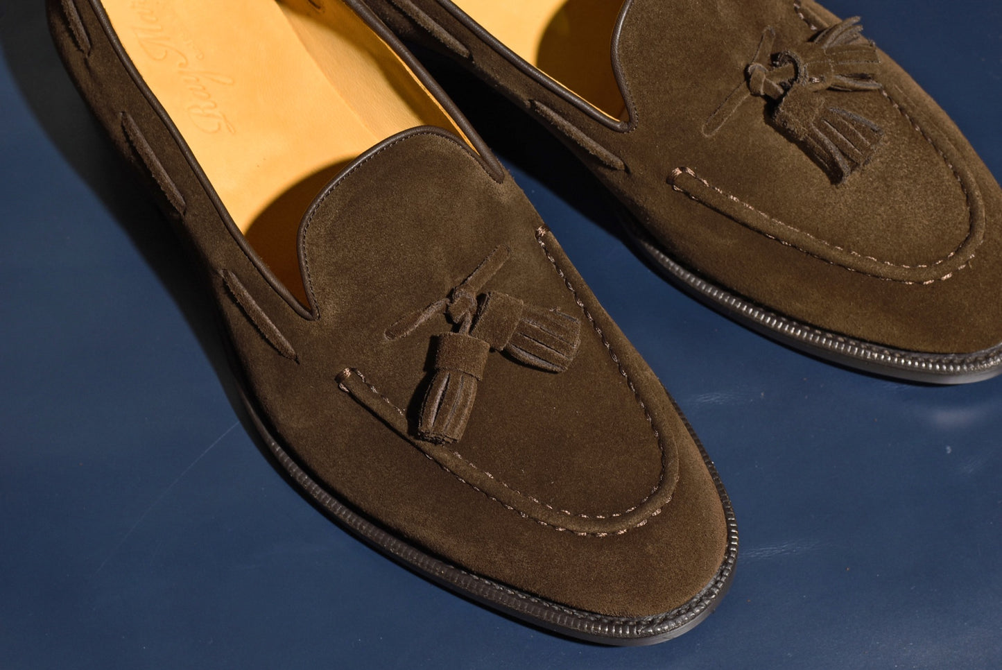 スエード タッセル ローファー ダークブラウン Fran RAYMAR グッドイヤーウェルト ビジネスシューズ 革靴 24.0cm~27.0cm レイマー ローファー ビジカジ