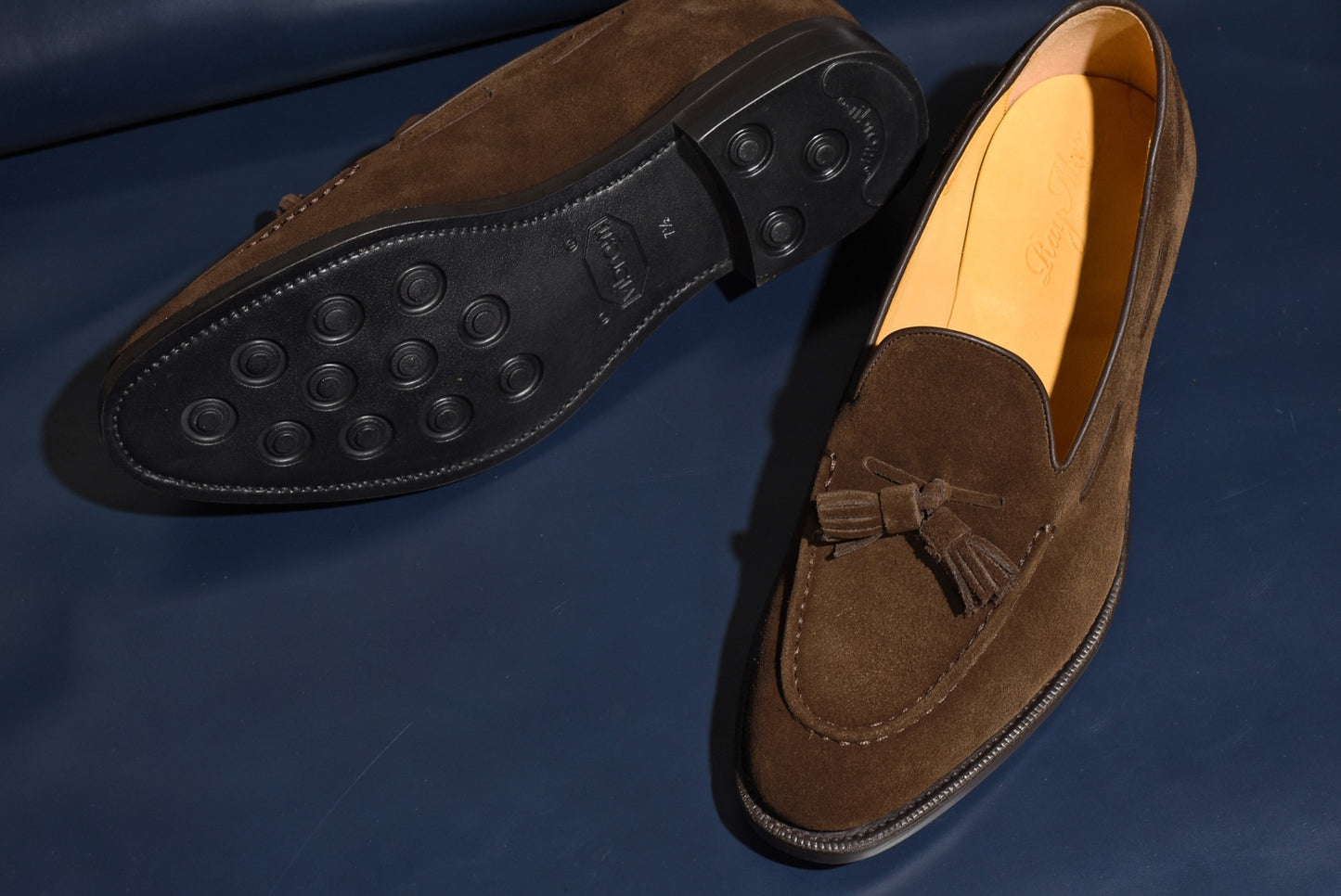 スエード タッセル ローファー ダークブラウン Fran RAYMAR グッドイヤーウェルト ビジネスシューズ 革靴 24.0cm~27.0cm レイマー ローファー ビジカジ