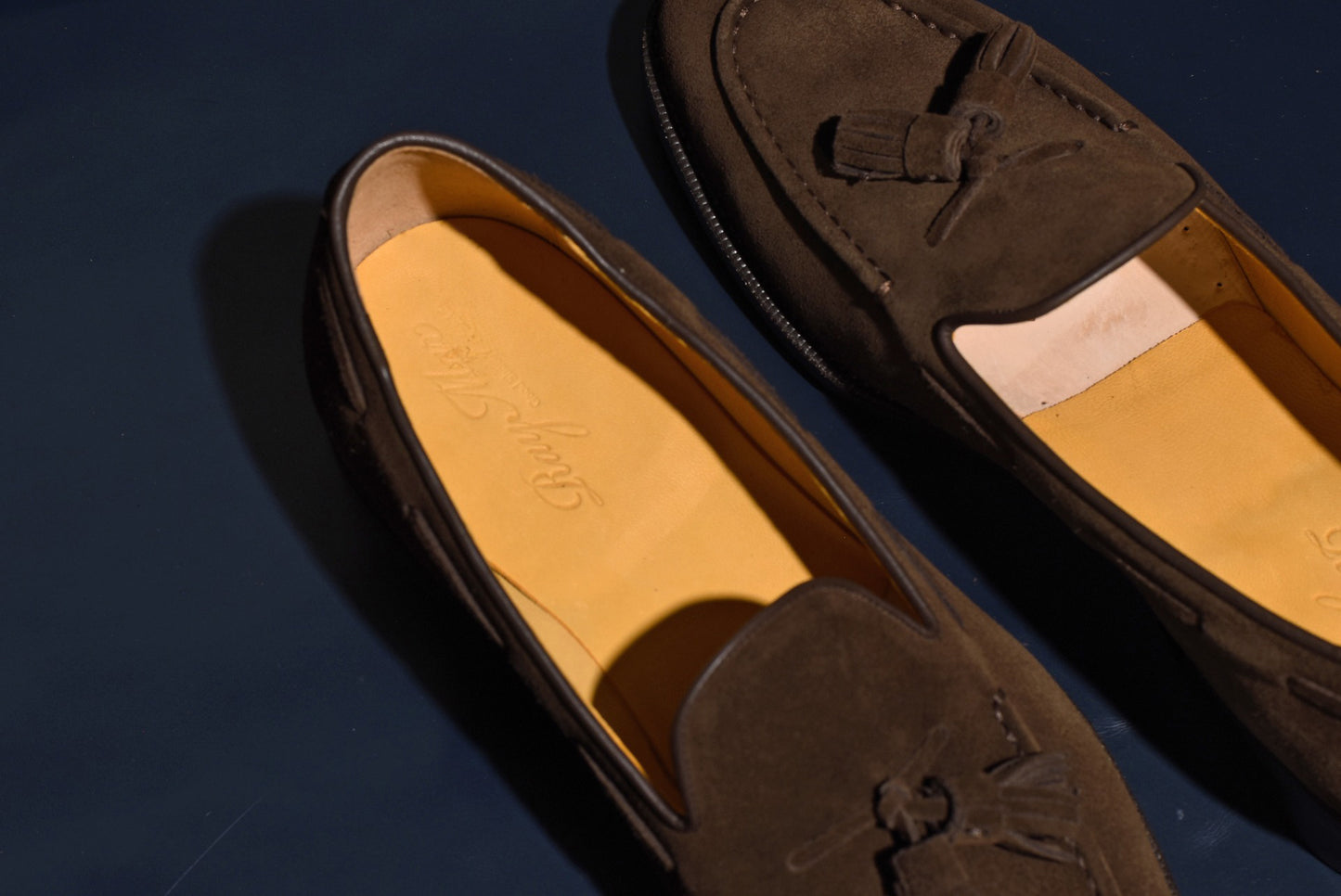 スエード タッセル ローファー ダークブラウン Fran RAYMAR グッドイヤーウェルト ビジネスシューズ 革靴 24.0cm~27.0cm レイマー ローファー ビジカジ