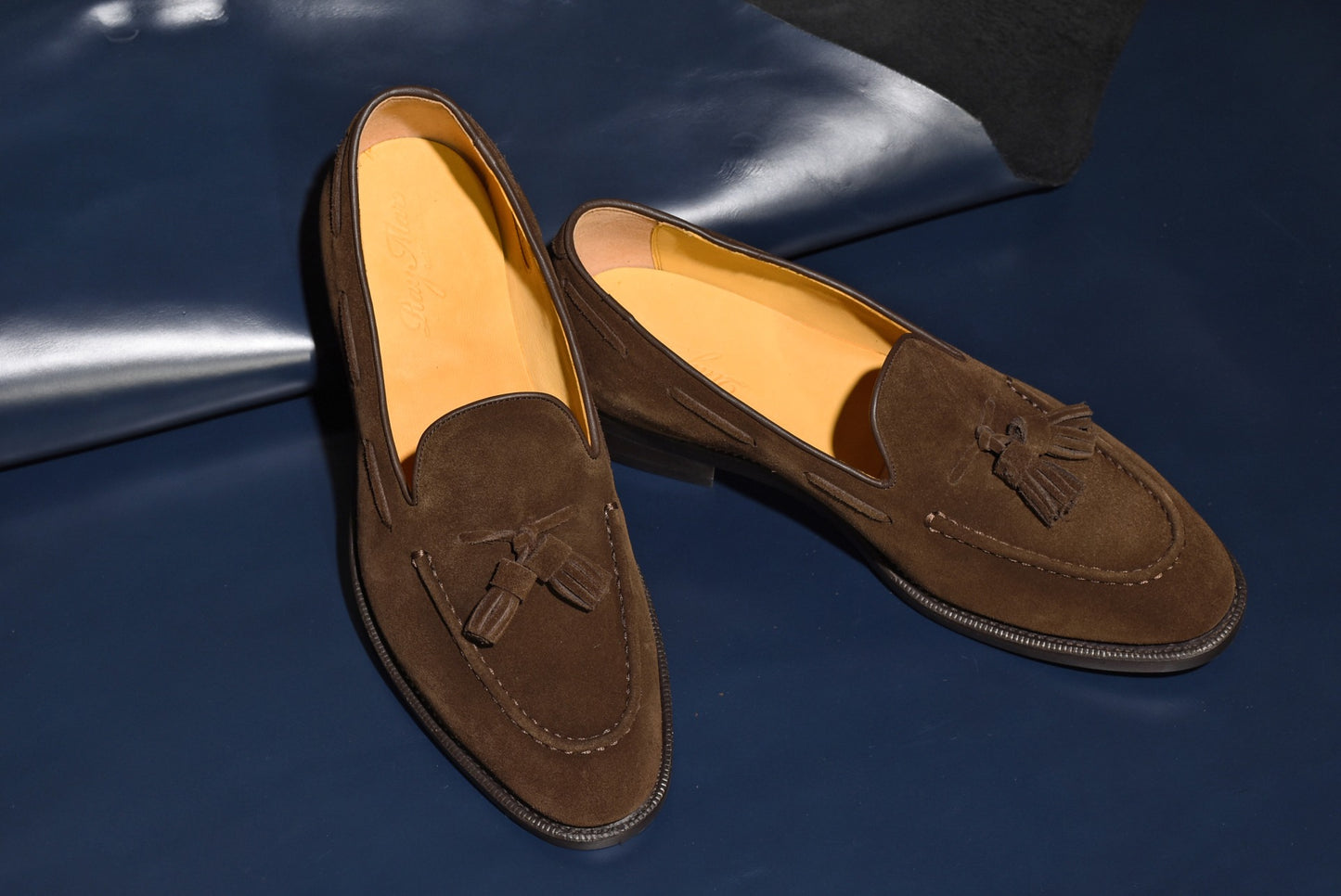 スエード タッセル ローファー ダークブラウン Fran RAYMAR グッドイヤーウェルト ビジネスシューズ 革靴 24.0cm~27.0cm レイマー ローファー ビジカジ