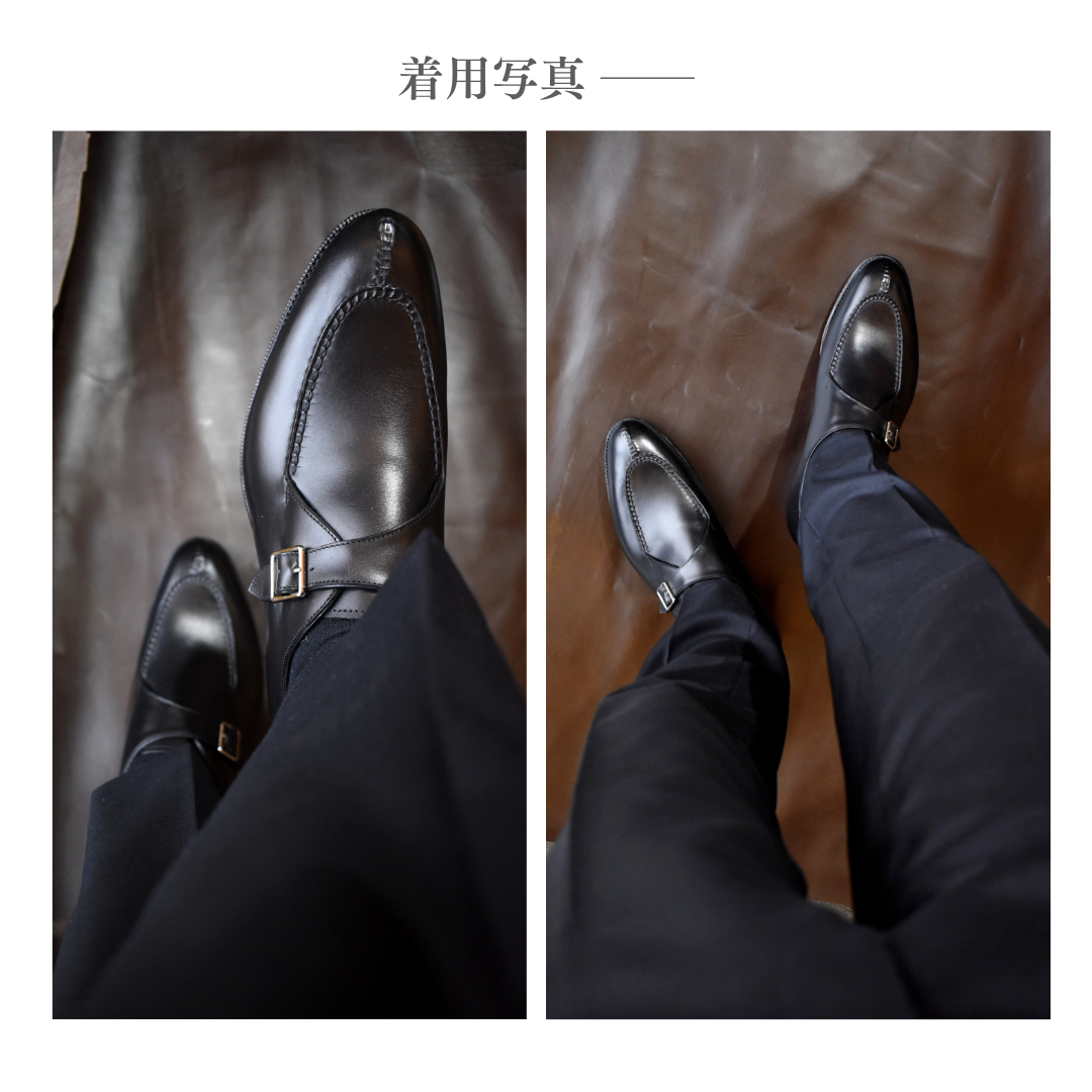 【RAYMAR】Laney シングルモンクスキンステッチUチップ ブラック / ダークブラウン イタリア製ボックスカーフ革 ILCEA社SETANIL / ZONTA社MUSEUM ハンドソーンウェルト九分仕立て 革靴 24.0cm~27.0cm イルチア セタニール / ゾンタ ミュージアム 革底 レイニー