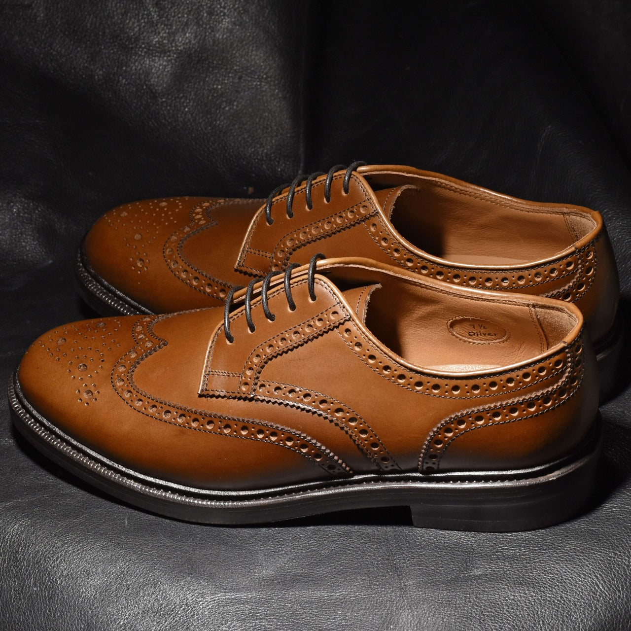 Oliver フルブローグ ウイスキーブラウン RAYMAR グッドイヤーウェルト ビジネス カジュアル 革靴 24.0cm~27.5cm レイマー 外羽根 Vibram ビブラム ラバーソール ダブルソール ストームウェルト