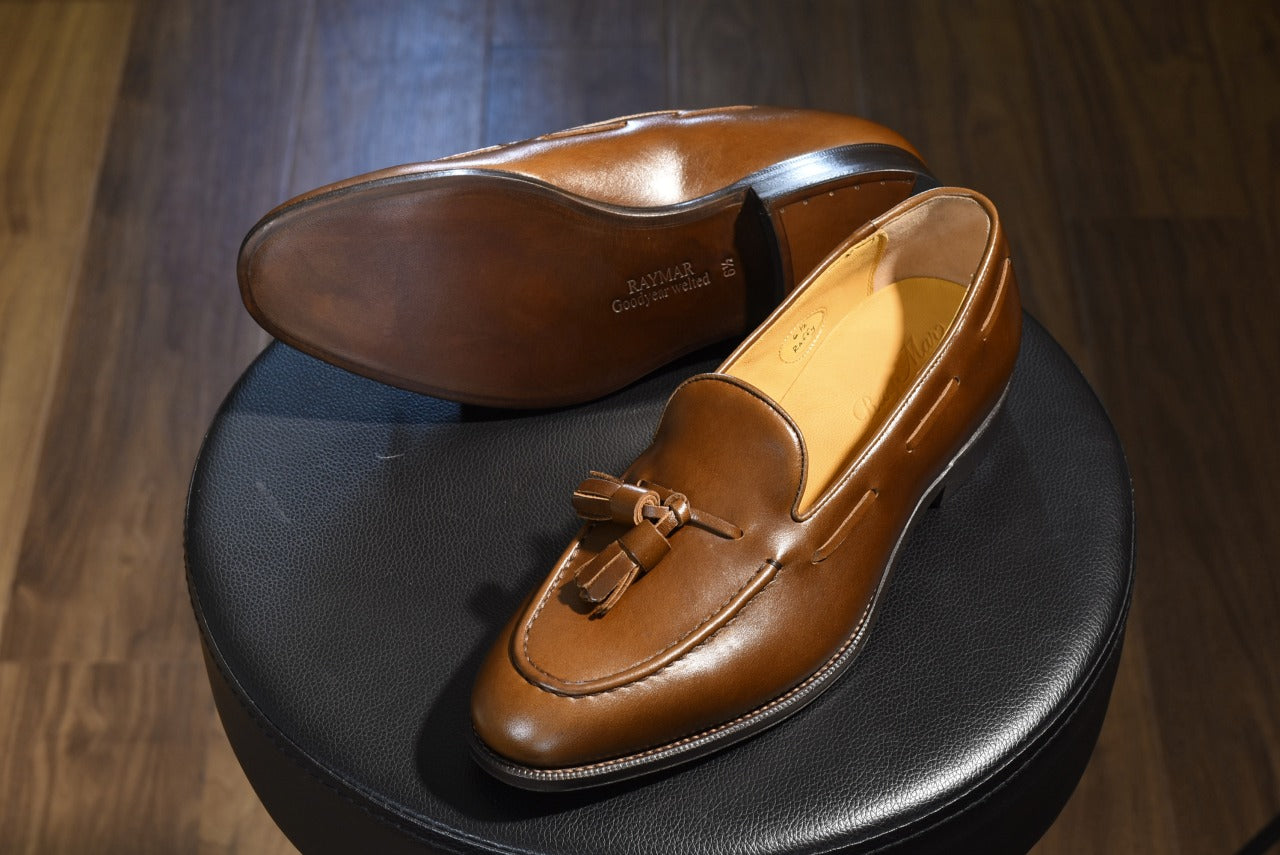 タッセルローファー ウイスキー ブラウン Raffy RAYMAR グッドイヤーウェルト ビジネスシューズ 革靴 24.0cm‾27.0cm レイマー ローファー ビジカジ