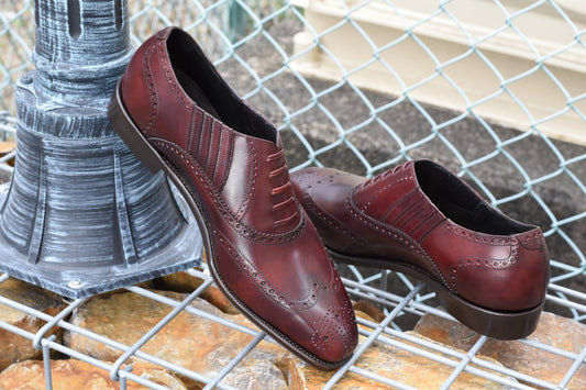 【RAYMAR】RR チゼルトゥ フルブローグ レイジーマン バーガンディ ZONTA MUSEUM ハンドソーンウェルト 九分仕立て ビジネス シューズ 革靴 23.5cm~28.0cm