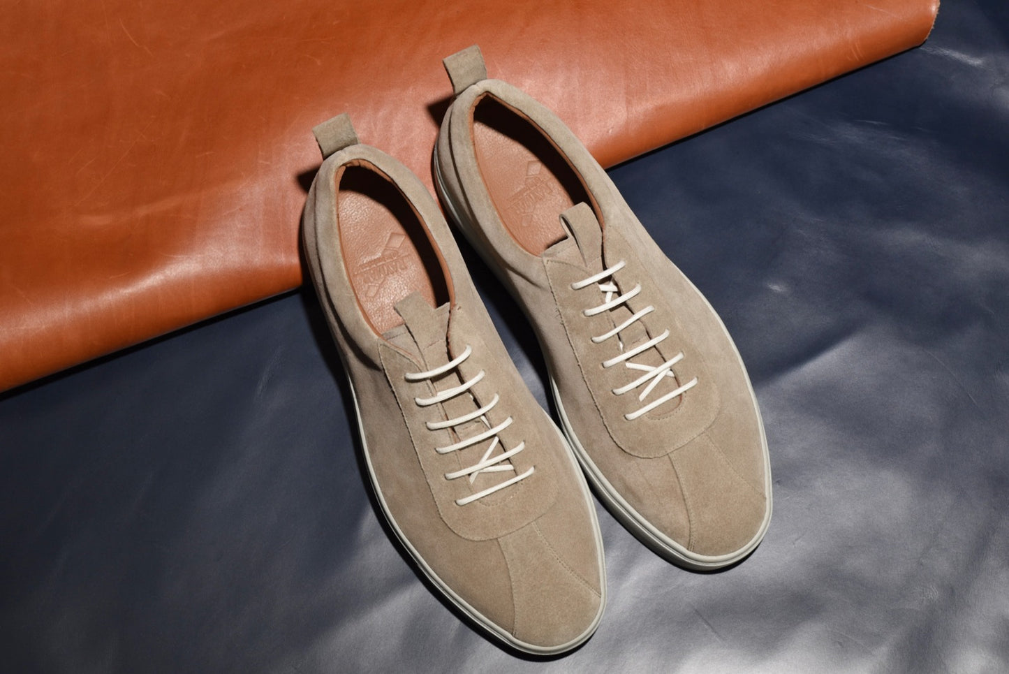 RAYMAR レースアップ ドレス スニーカー Thomas ベージュ 牛革 スエード コンビ 24.0cm ~ 27.0cm レイマー ラバーソール Vibram