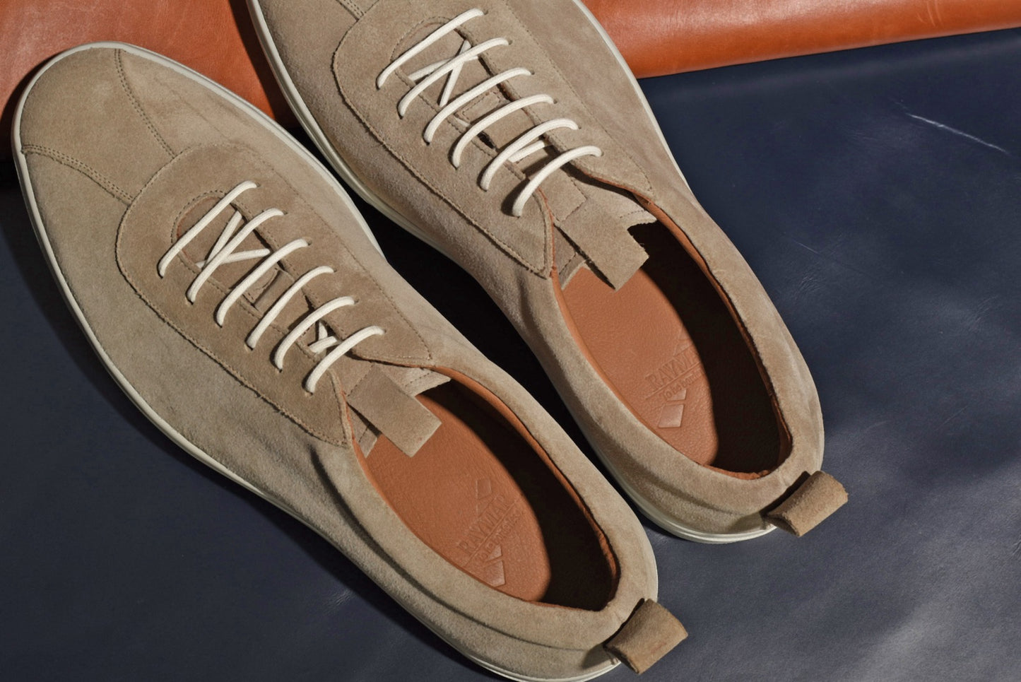 RAYMAR レースアップ ドレス スニーカー Thomas ベージュ 牛革 スエード コンビ 24.0cm ~ 27.0cm レイマー ラバーソール Vibram