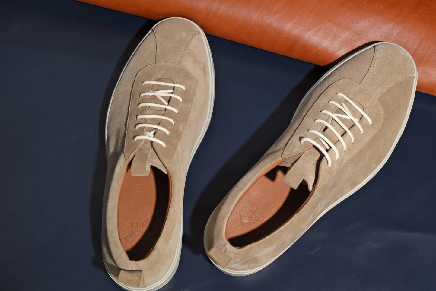 RAYMAR レースアップ ドレス スニーカー Thomas ベージュ 牛革 スエード コンビ 24.0cm ~ 27.0cm レイマー ラバーソール Vibram
