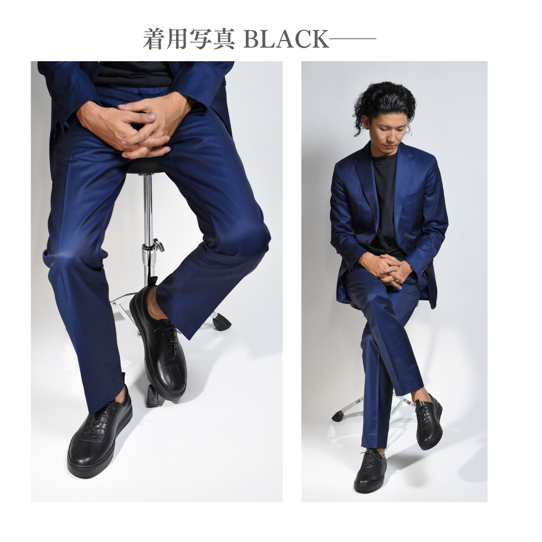 【LeMisca by RAYMAR】Thomas レースアップ ドレススニーカー ブラック / ホワイト 牛革 サイドマッケイ製法 24.0cm ~ 27.0cm レミスカ レイマー ビブラムソール ゴム底 Vibram