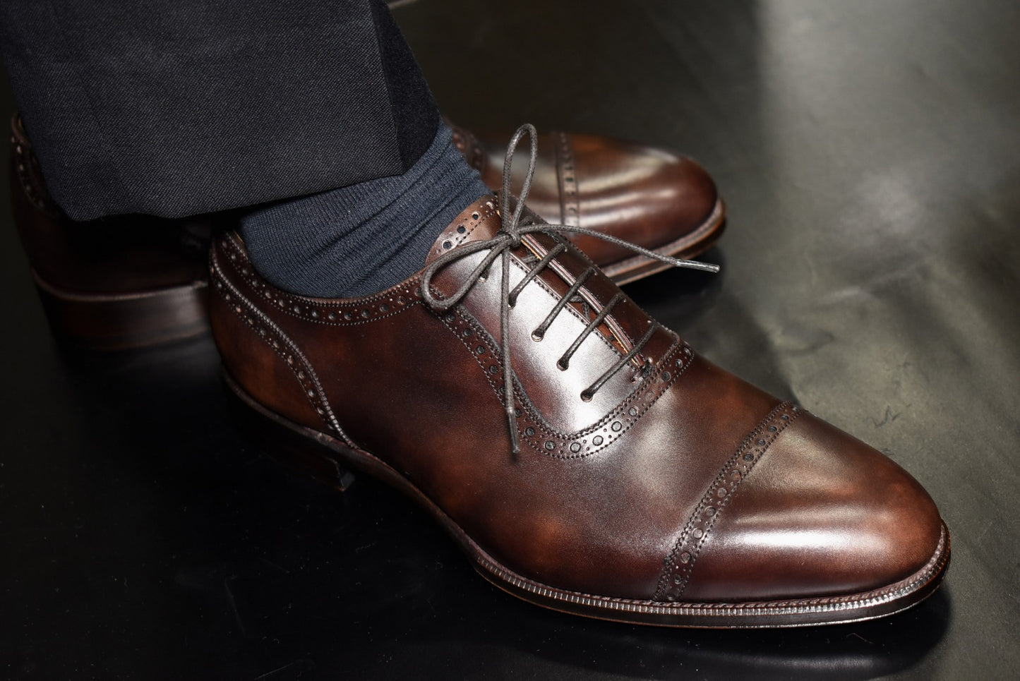 ビジネスシューズ 革靴 RAYMAR アデレード ダークブラウン Zonta Museum ハンドソーンウェルト 九分仕立て 23.5cm‾28.0cm レイマー ゾンタ ミュージアムカーフ 内羽根 革底 レザーソール Lily