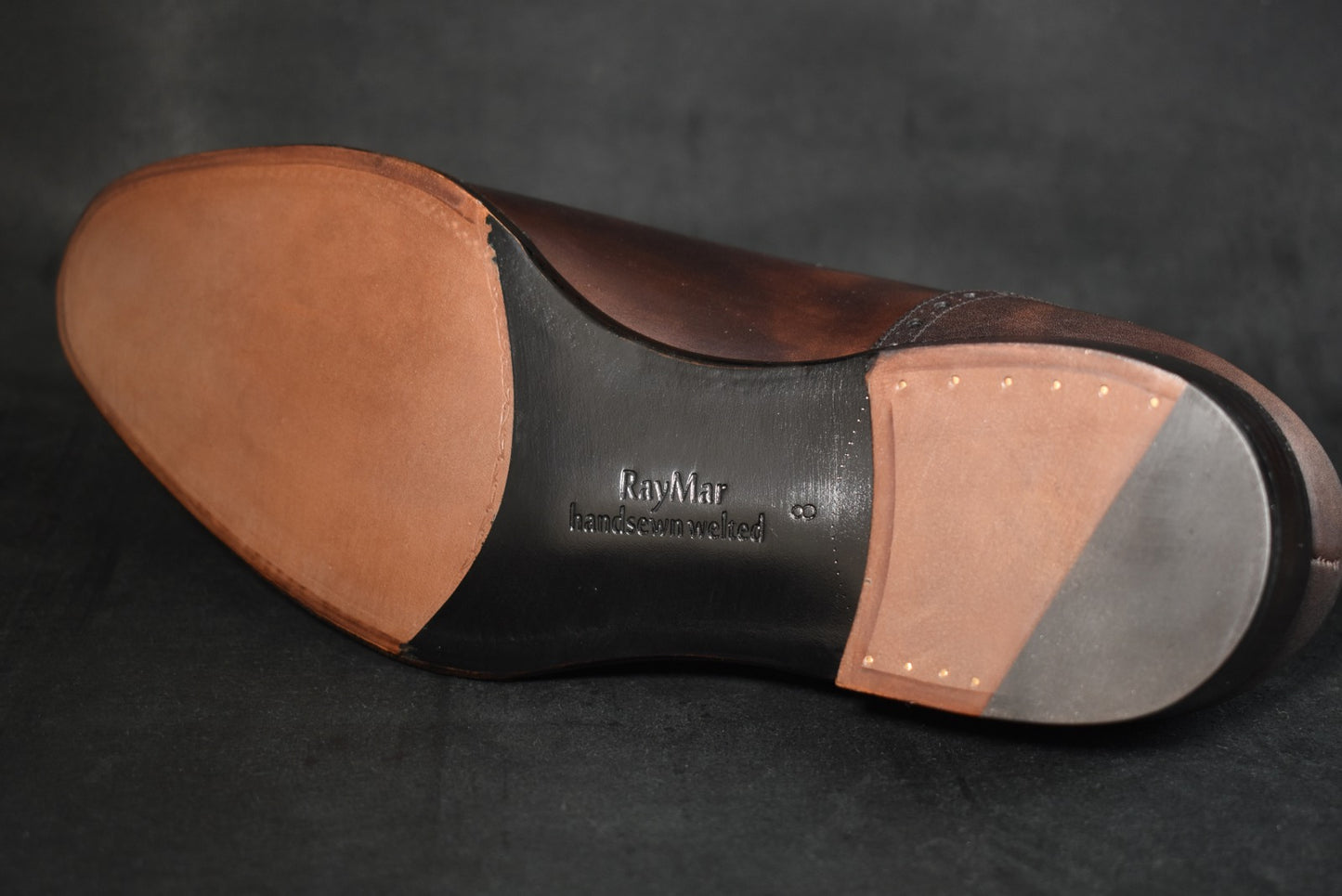 ビジネスシューズ 革靴 RAYMAR アデレード ダークブラウン Zonta Museum ハンドソーンウェルト 九分仕立て 23.5cm‾28.0cm レイマー ゾンタ ミュージアムカーフ 内羽根 革底 レザーソール Lily