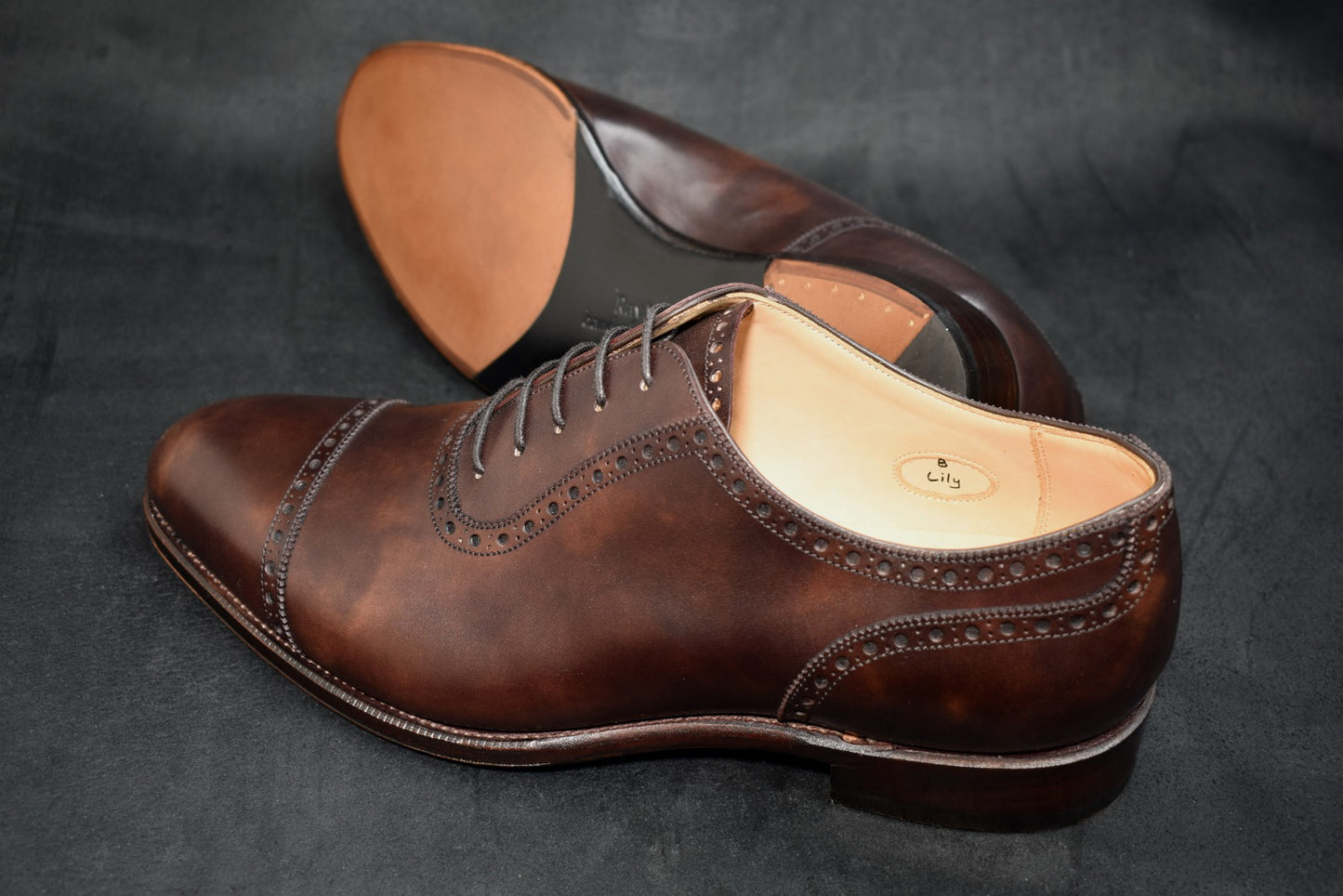 ビジネスシューズ 革靴 RAYMAR アデレード ダークブラウン Zonta Museum ハンドソーンウェルト 九分仕立て 23.5cm‾28.0cm レイマー ゾンタ ミュージアムカーフ 内羽根 革底 レザーソール Lily