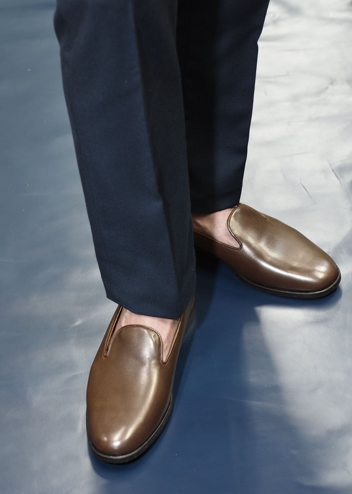 ビジネスシューズ 革靴 Le Misca by RAYMAR プレーン スリッポン ダークブラウン 牛革 フル マッケイ製法 ゴートレザーライニング 23.5cm‾27.5cm レミスカ レイマー スリップオン ラバーソール ゴム底 Albert