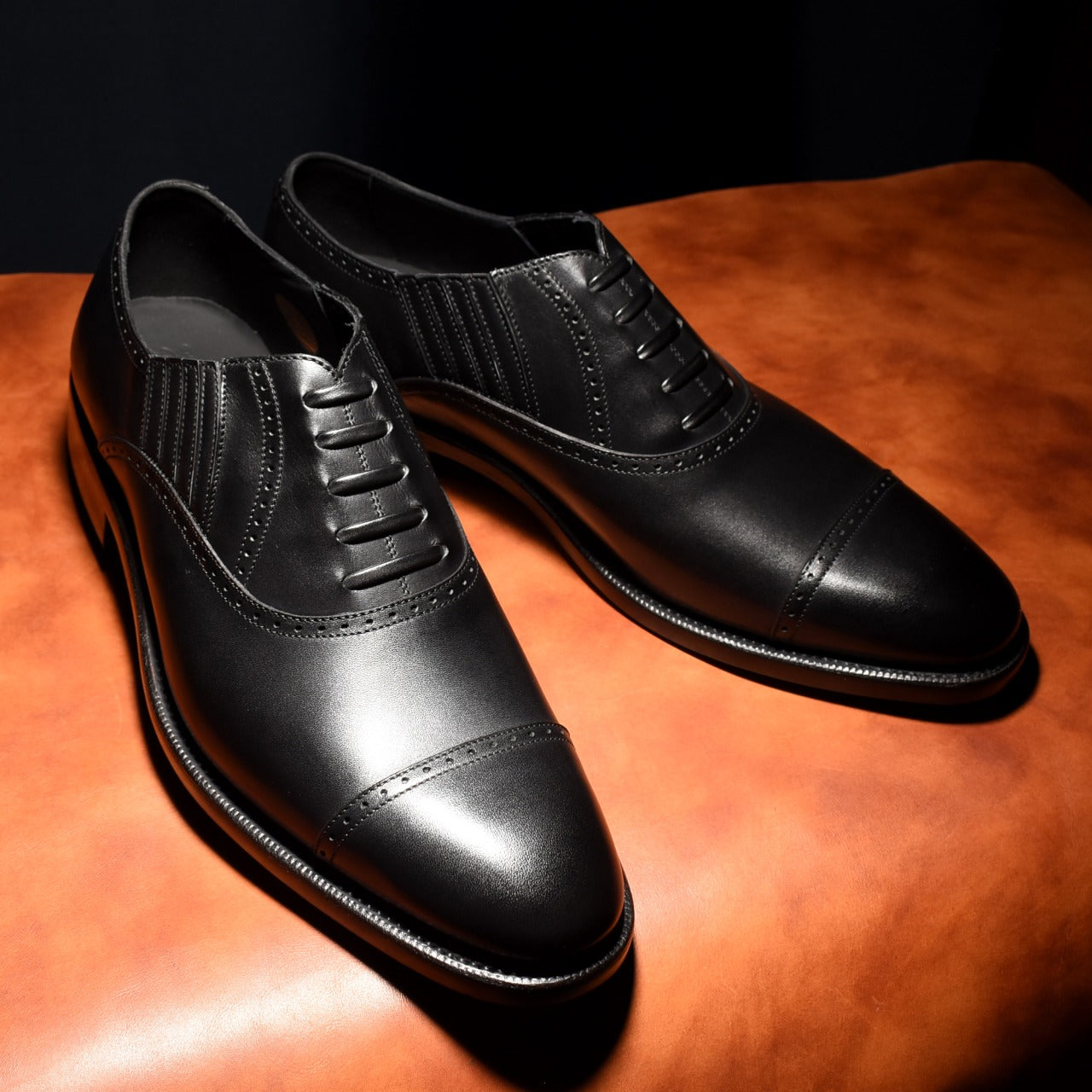 Keith クォーターブローグ レイジーマン ブラック オールウェザーシリーズ Vibramソール グッドイヤーウェルト製法 ビジネス 革靴 雨 24.0cm~27.5cm レイマー