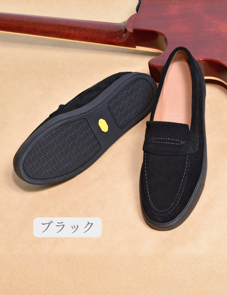 【LeMisca by RAYMAR】Kelly コインローファー ドレスレザースニーカー ブラック/ベージュ/ダークブラウン/ライトブルー 牛革スエード サイドマッケイ製法 Vibramラバーソール 23.5cm~27.5cm レミスカ レイマー スリップオン ビブラムソール