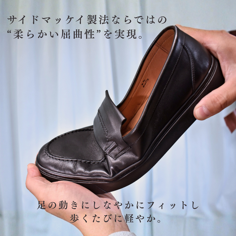 【新作 先行予約 6/30深夜25:59まで / 8月上旬納品分】Kelly コインローファー ドレスレザースニーカー ブラック 牛革スムース サイドマッケイ製法 Vibramラバーソール 23.5cm~27.5cm レミスカ レイマー スリップオン ビブラムソール ※23.5cmは次回入荷予定