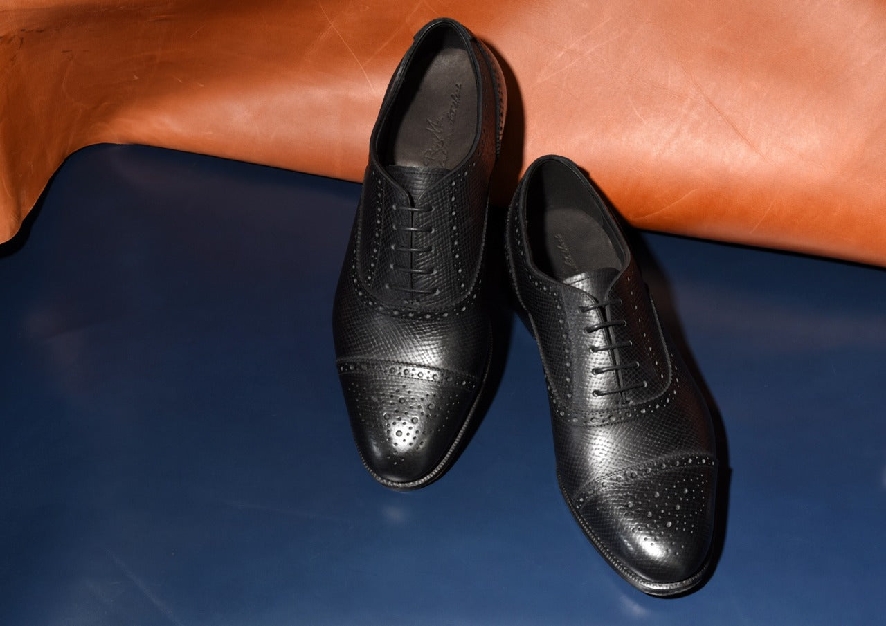 【RAYMAR】Calen クウォーターブローグ ブラック ホーウィンハッチグレイン ハンドソーンウェルト 九分仕立て ビジネスシューズ 革靴 RAYMAR 24.0cm~27.0cm レイマー