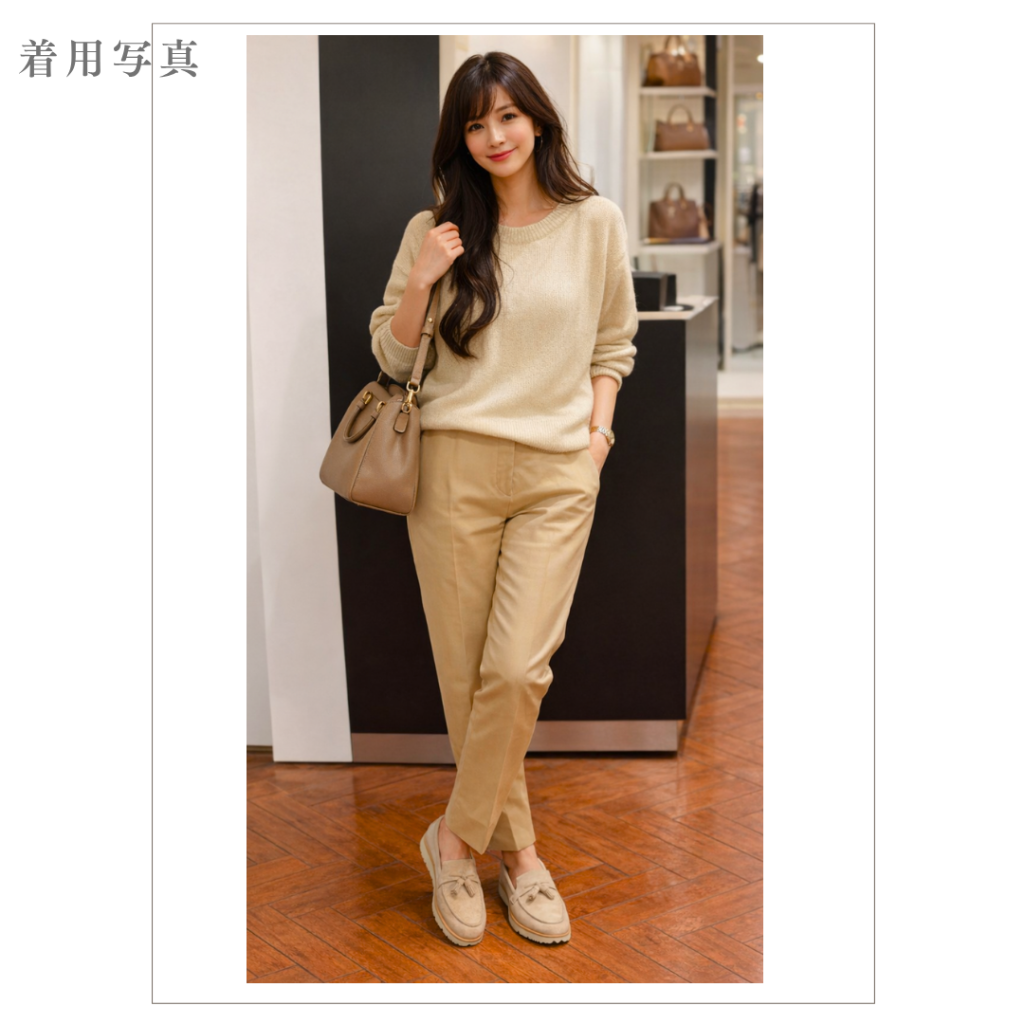 【レディース】Fiola タッセルローファー ドレスレザースニーカー ベージュ/グレー 羊スエード革 Vibramラバーソール 22.5cm~25.0cm Le Misca by RAYMAR レミスカ レイマー ビブラムソール