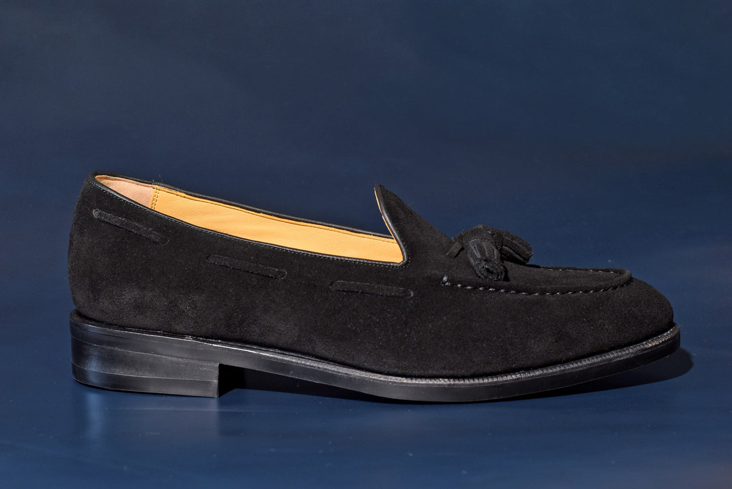 スエード タッセル ローファー ブラック Fran RAYMAR グッドイヤーウェルト ビジネスシューズ 革靴 23.5cm~27.0cm レイマー ローファー ビジカジ