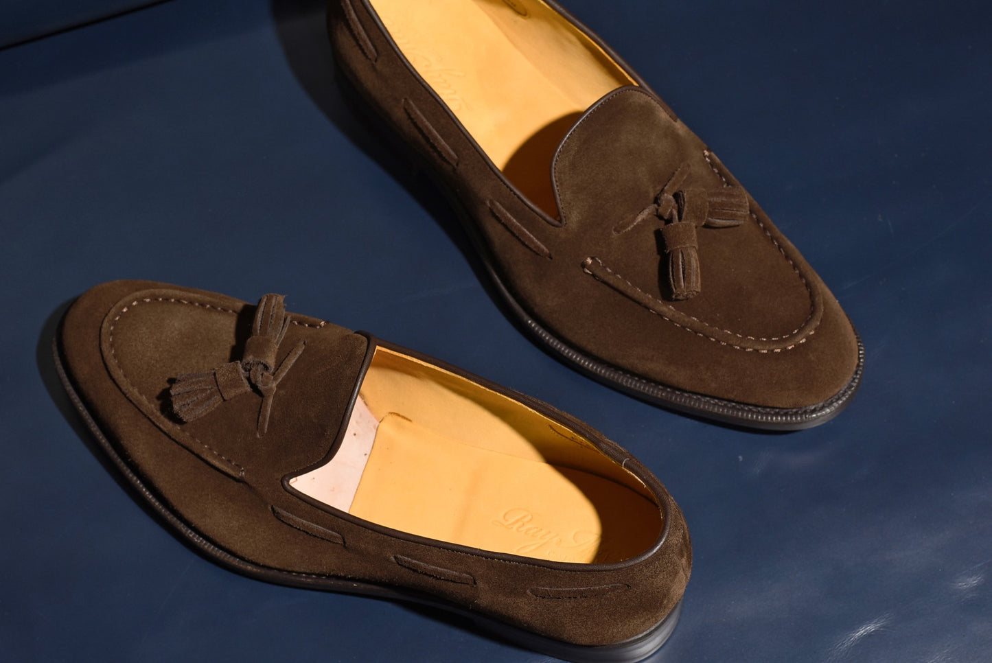 スエード タッセル ローファー ダークブラウン Fran RAYMAR グッドイヤーウェルト ビジネスシューズ 革靴 24.0cm~27.0cm レイマー ローファー ビジカジ