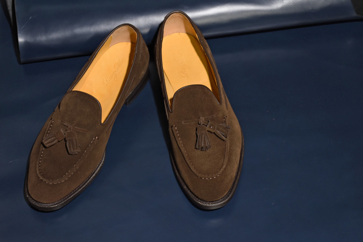 スエード タッセル ローファー ダークブラウン Fran RAYMAR グッドイヤーウェルト ビジネスシューズ 革靴 24.0cm~27.0cm レイマー ローファー ビジカジ