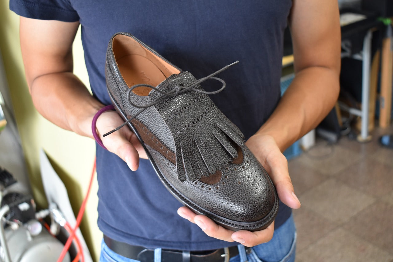 【 A Presto Care × RAYMAR 】コラボ ギリーシューズ "Freddie" Degermann製シボ革 グッドイヤーウェルト 24.0cm~27.5cm レイマー Vibram ダブルソール