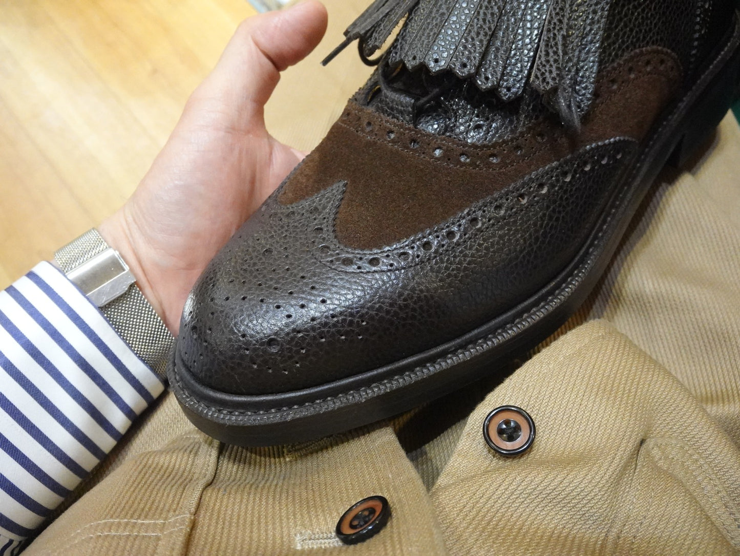 【 A Presto Care × RAYMAR 】コラボ ギリーシューズ "Freddie" Degermann製シボ革 グッドイヤーウェルト 24.0cm~27.5cm レイマー Vibram ダブルソール