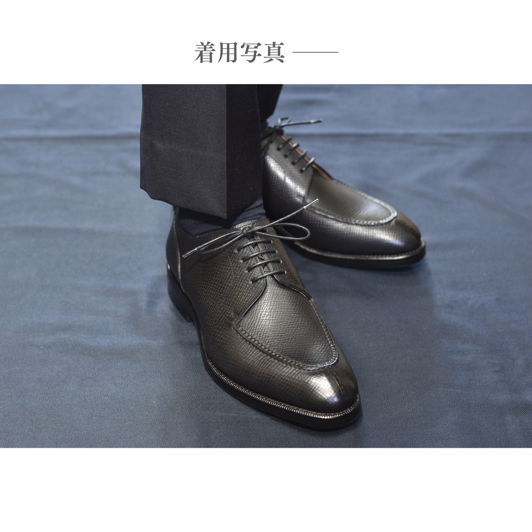 【RAYMAR】Harris スキンステッチUチップ ブラック ホーウィン社ハッチグレイン使用 グッドイヤーウェルト製法 Vibramラバーソール 24.0cm～27.5cm 革靴 外羽根 レイマー