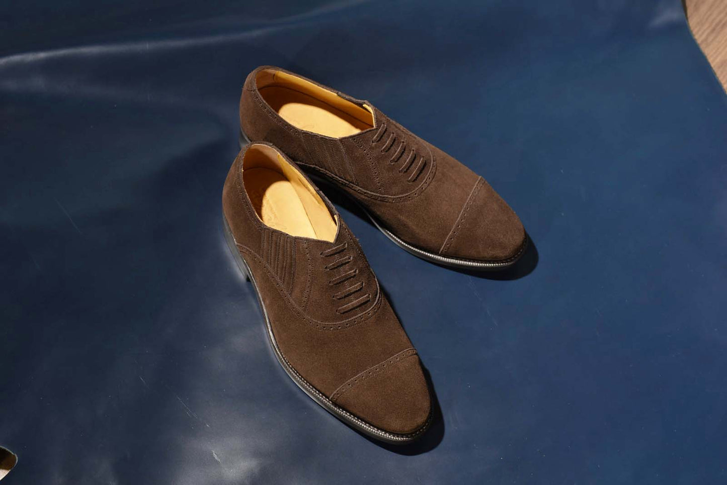 ビジネスシューズ 革靴 RAYMAR レイジーマン ダークブラウン 牛革 スエード グッドイヤーウェルト 23.5cm‾28.0cm レイマー サイドエラスティック ラバーソール ゴム底 Vibramソール Steve