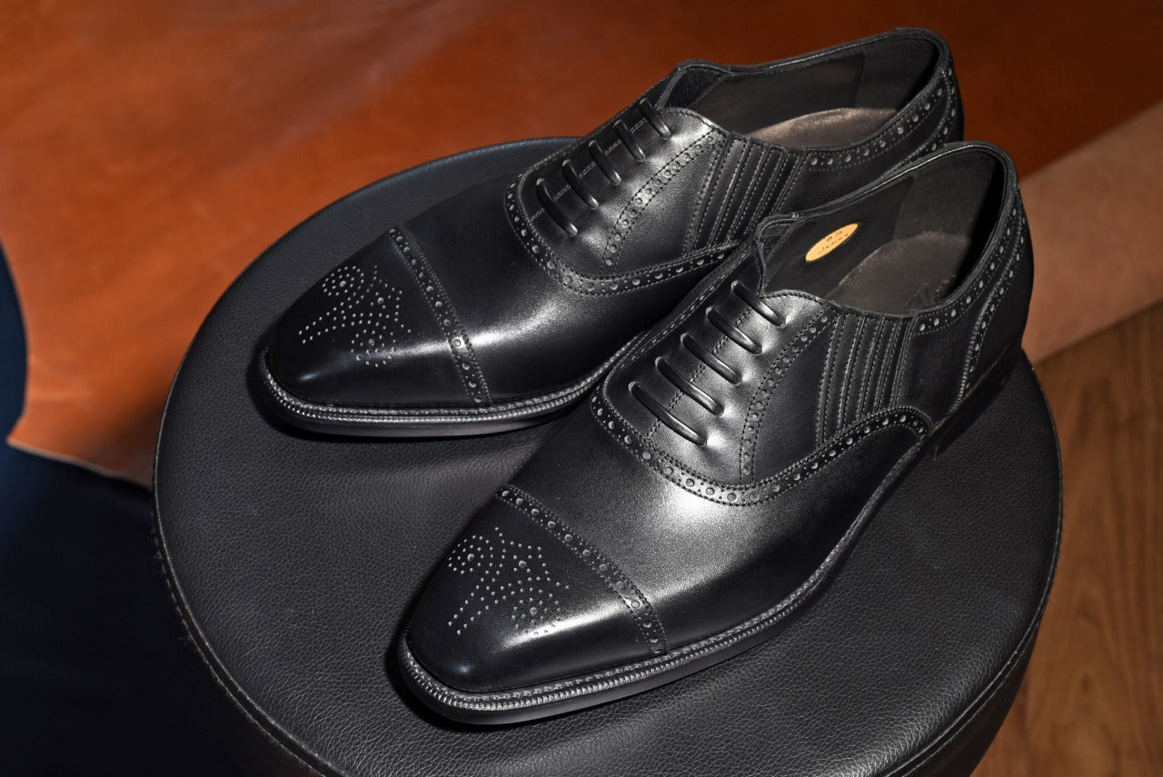 James セミブローグ レイジーマン ブラック  RAYMAR グッドイヤーウェルト ビジネスシューズ 革靴 24.0cm~27.0cm レイマー 内羽根 ラバーソール 黒 紳士靴