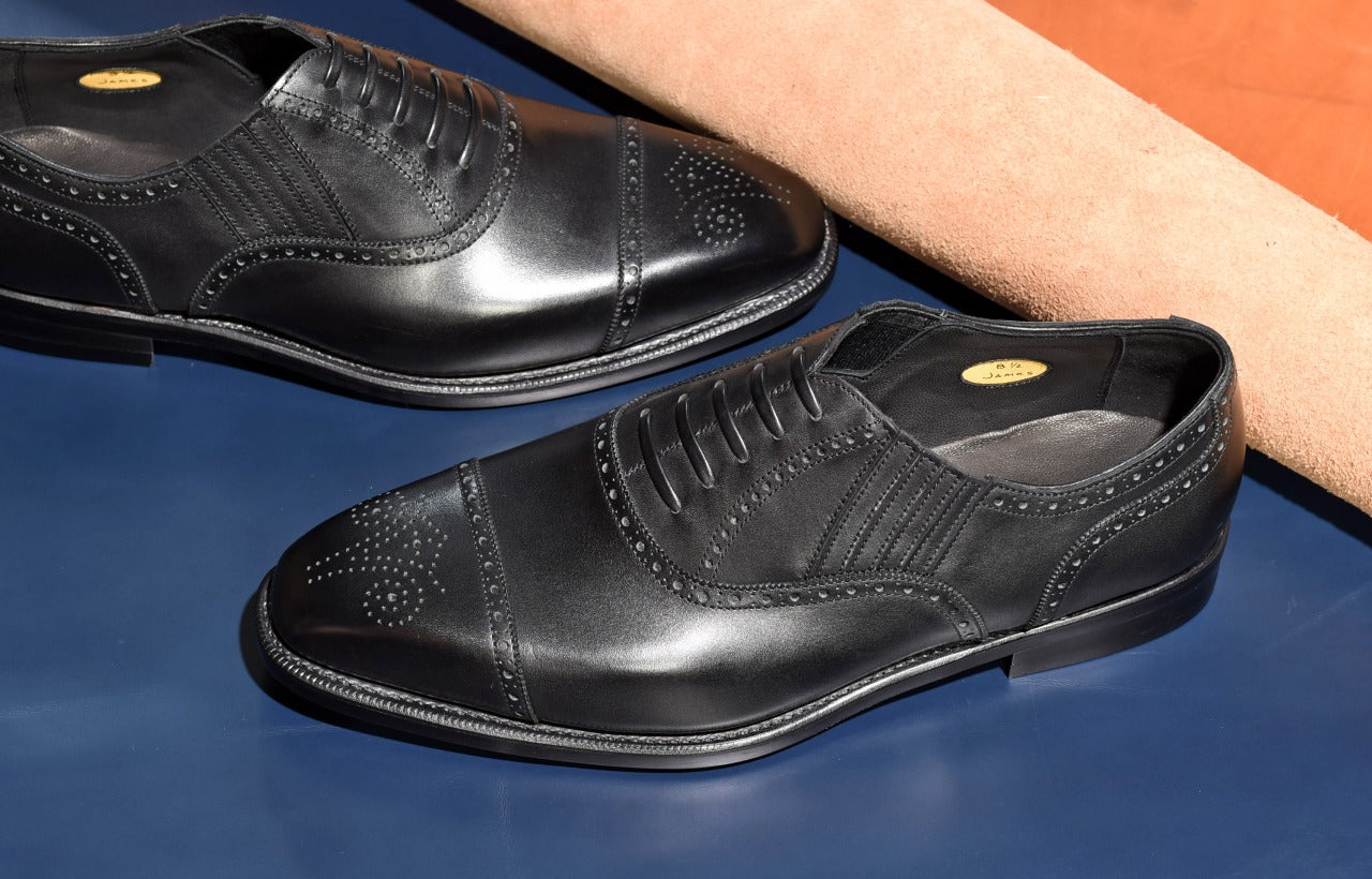 James セミブローグ レイジーマン ブラック  RAYMAR グッドイヤーウェルト ビジネスシューズ 革靴 24.0cm~27.0cm レイマー 内羽根 ラバーソール 黒 紳士靴