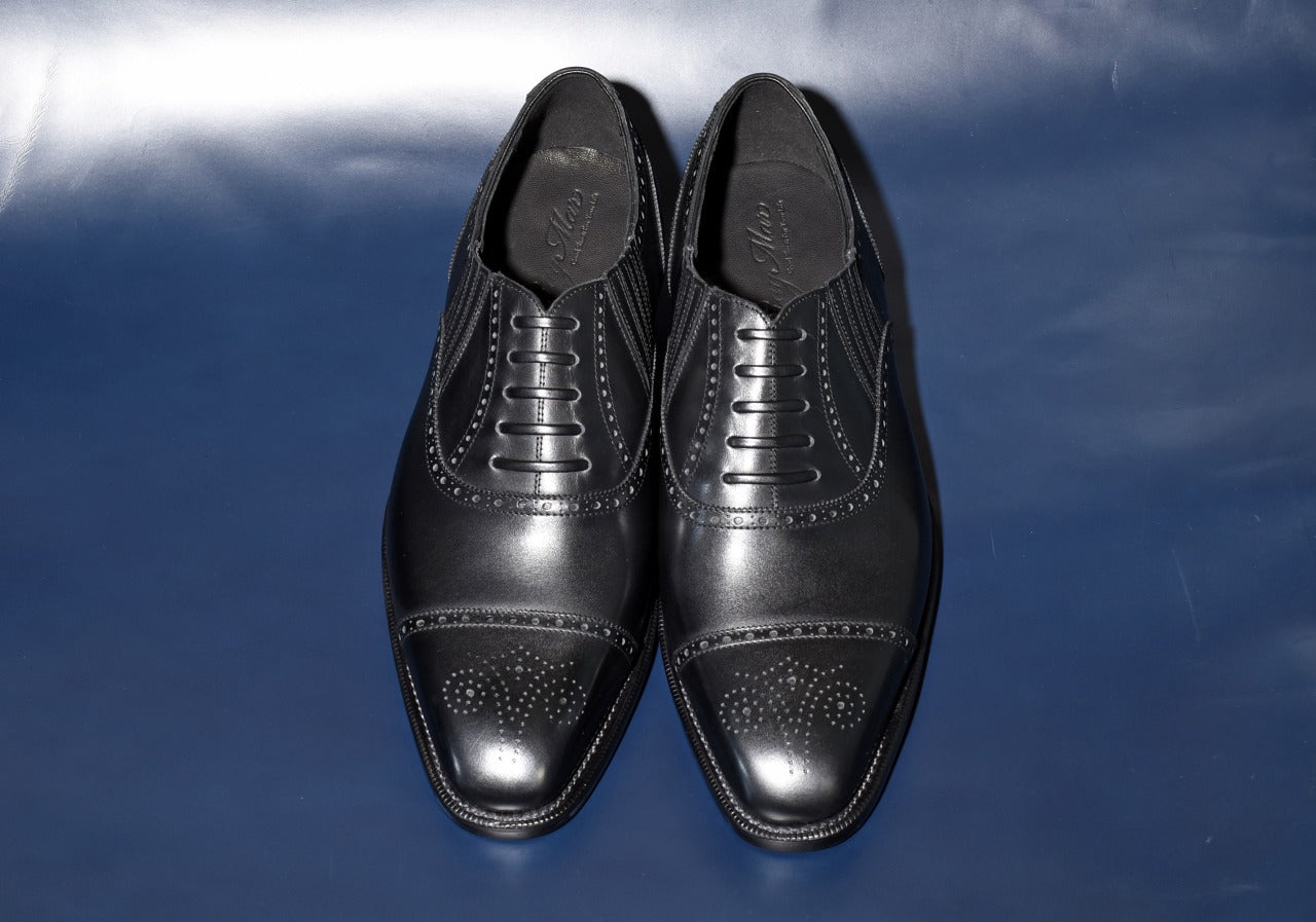 James セミブローグ レイジーマン ブラック  RAYMAR グッドイヤーウェルト ビジネスシューズ 革靴 24.0cm~27.0cm レイマー 内羽根 ラバーソール 黒 紳士靴