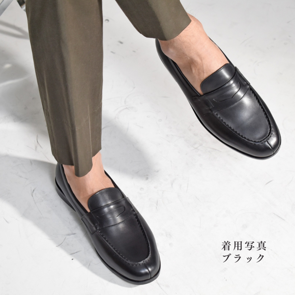 【Le Misca by RAYMAR】Liz コインローファー ブラック / ダークブラウン フルマッケイ製法 レザーソール  23.5cm~27.0cm レミスカ レイマー スリップオン 革底