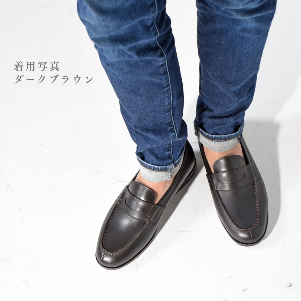 【Le Misca by RAYMAR】Liz コインローファー ブラック / ダークブラウン フルマッケイ製法 レザーソール  23.5cm~27.0cm レミスカ レイマー スリップオン 革底