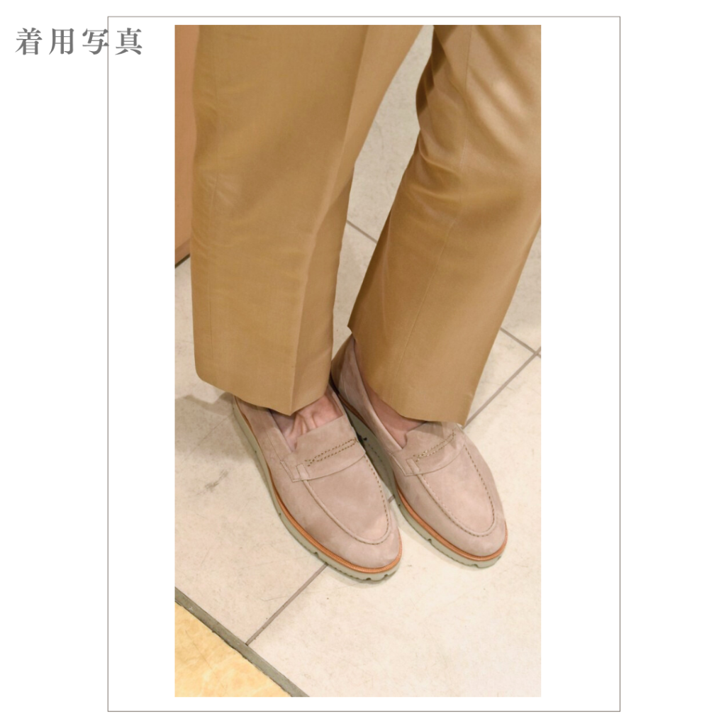 【レディース】Mira コインローファー ドレスレザースニーカー ベージュ/グレー 羊スエード革 Vibramラバーソール 22.5cm~25.0cm Le Misca by RAYMAR レミスカ レイマー ビブラムソール