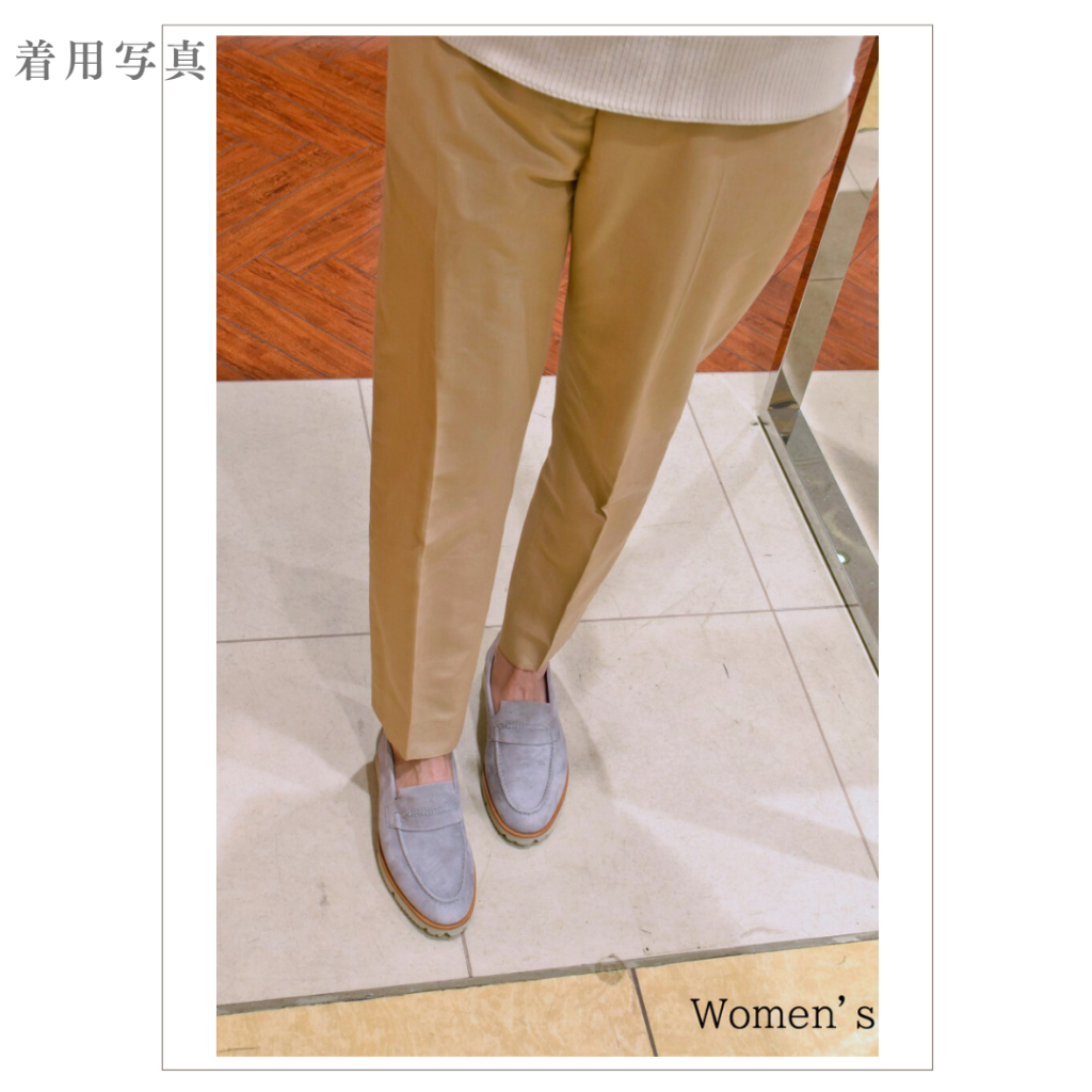 【レディース】Mira コインローファー ドレスレザースニーカー ベージュ/グレー 羊スエード革 Vibramラバーソール 22.5cm~25.0cm Le Misca by RAYMAR レミスカ レイマー ビブラムソール