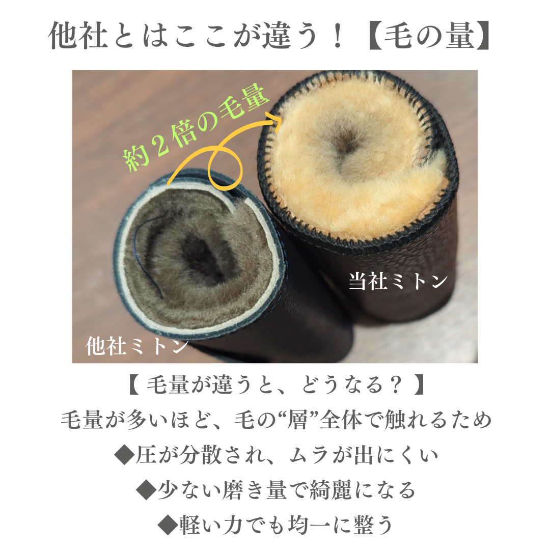 【RAYMAR】リアル シープファー ミトン  / 牛革 シボ革 ミトン 仕上げ 靴磨き ムートン レイマー