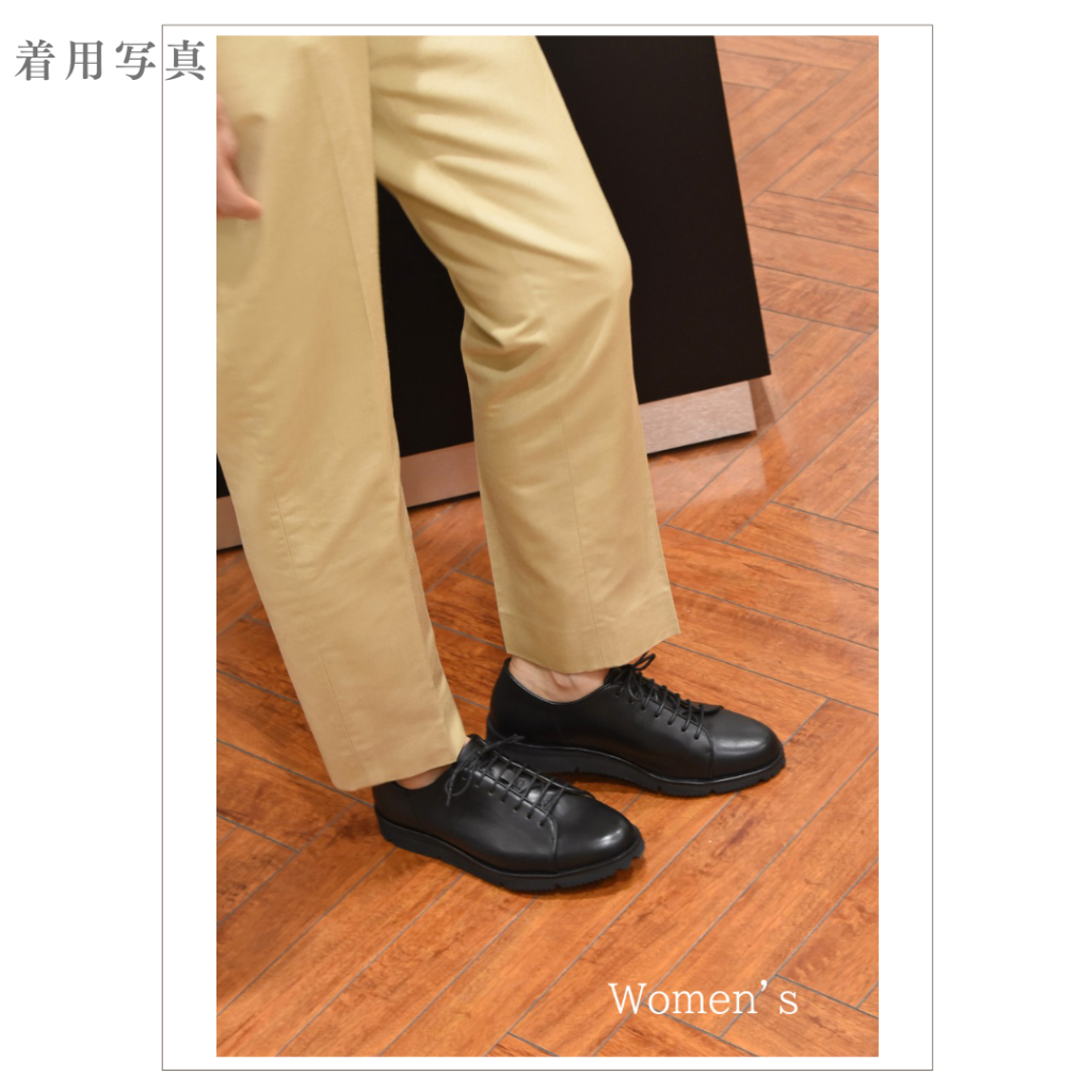 【レディース】Stella レースアップ ドレスレザースニーカー ブラック/ホワイト 牛革 Vibramラバーソール 22.5cm~25.0cm Le Misca by RAYMAR レミスカ レイマー ビブラムソール