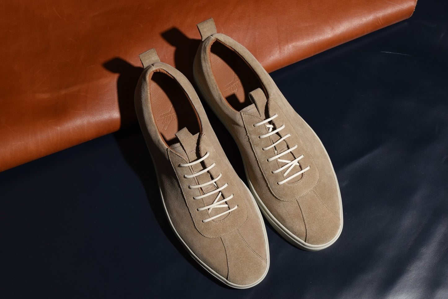 RAYMAR レースアップ ドレス スニーカー Thomas ベージュ 牛革 スエード コンビ 24.0cm ~ 27.0cm レイマー ラバーソール Vibram