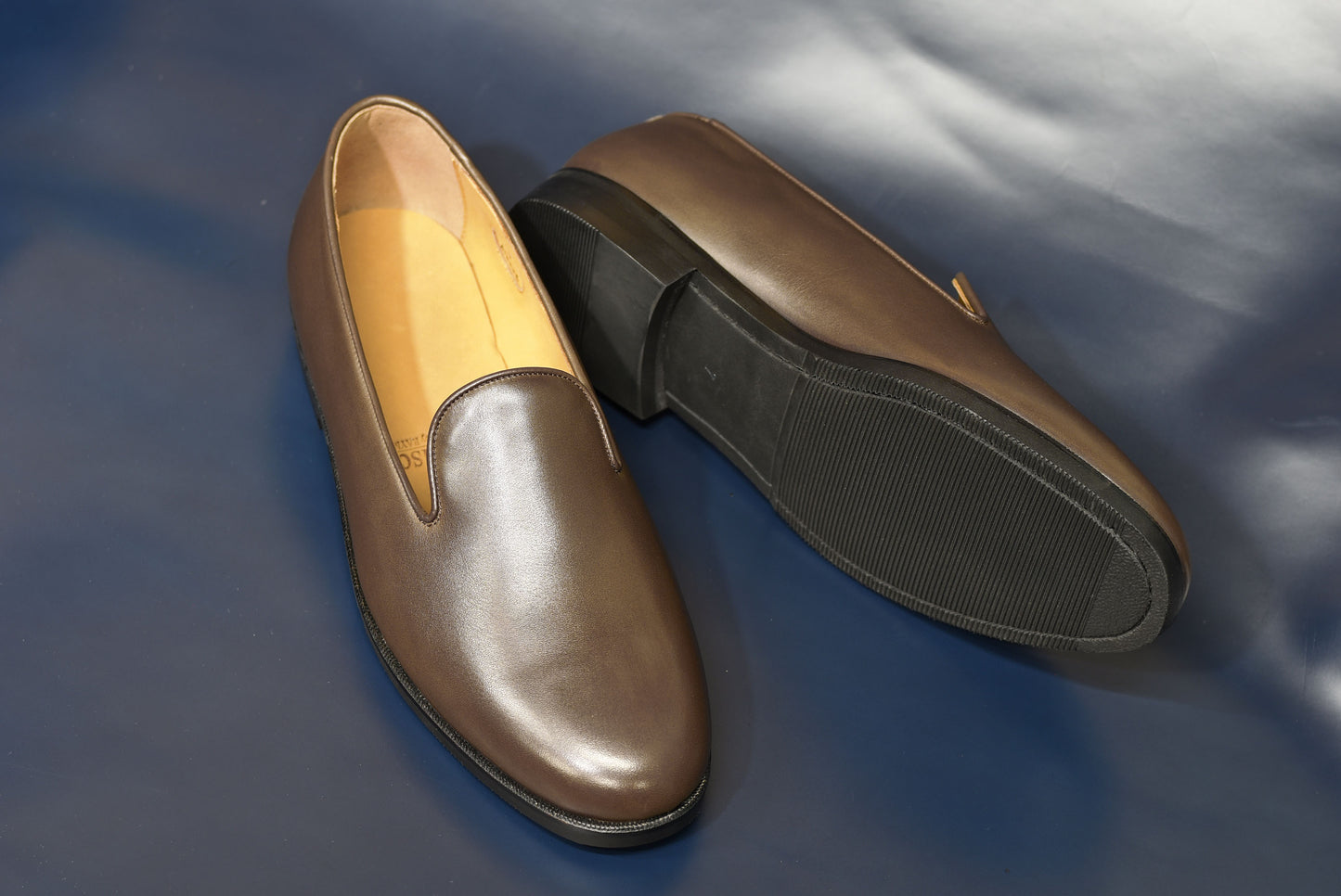 ビジネスシューズ 革靴 Le Misca by RAYMAR プレーン スリッポン ダークブラウン 牛革 フル マッケイ製法 ゴートレザーライニング 23.5cm‾27.5cm レミスカ レイマー スリップオン ラバーソール ゴム底 Albert