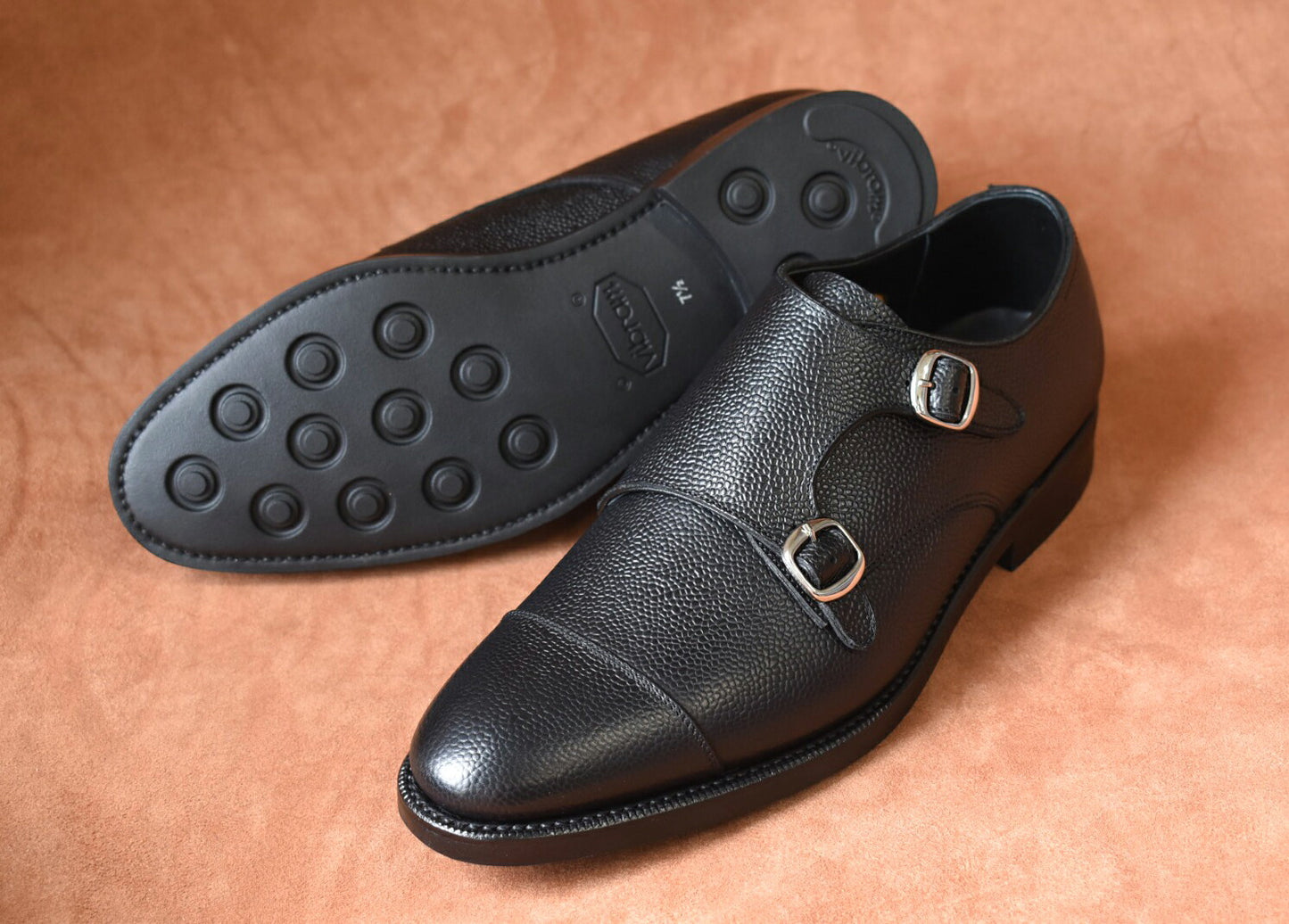 Talia シボ革 ダブルモンクストラップ ブラック オールウェザーシリーズ グッドイヤーウェルト ビジネスシューズ 革靴 RAYMAR 23.5cm~28.0cm レイマー 全天候型モデル ストラップ式 ラバーソール Vibram