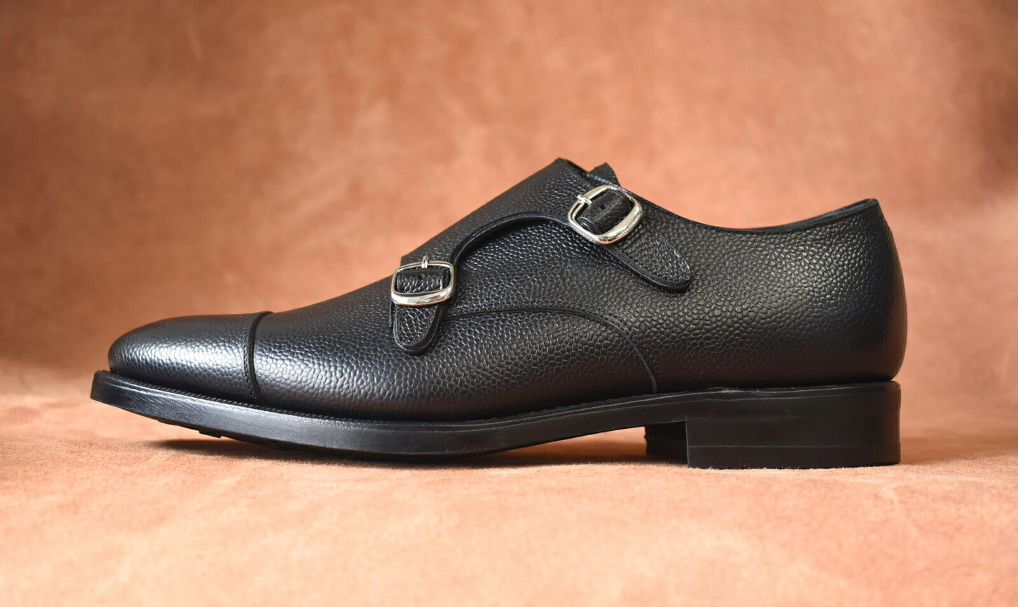 Talia シボ革 ダブルモンクストラップ ブラック オールウェザーシリーズ グッドイヤーウェルト ビジネスシューズ 革靴 RAYMAR 23.5cm~28.0cm レイマー 全天候型モデル ストラップ式 ラバーソール Vibram